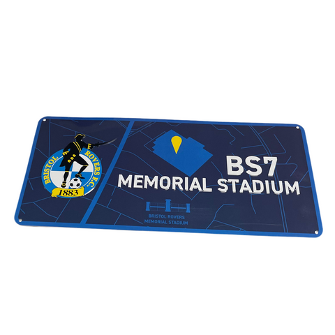 Route To Stadium Metal Sign