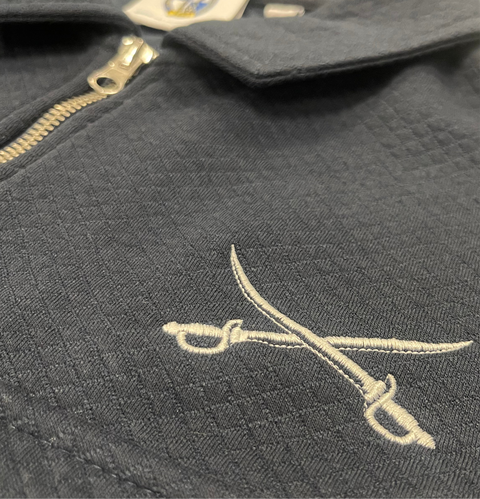 Crossed Swords Navy Full Zip Top